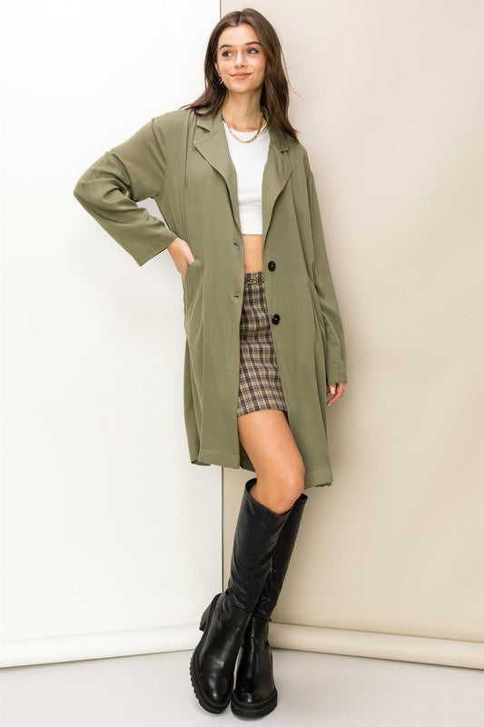 Women's Elegant Oversized Button Front Coat