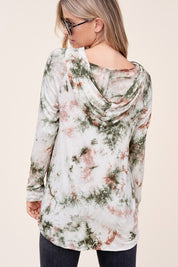 Women's Casual Tie Dye Regular Fit Hoodie Top