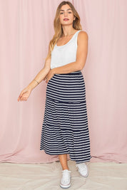 Women's Stripe Maxi Skirt