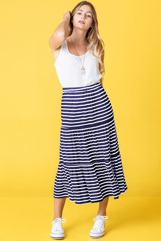 Women's Stripe Maxi Skirt