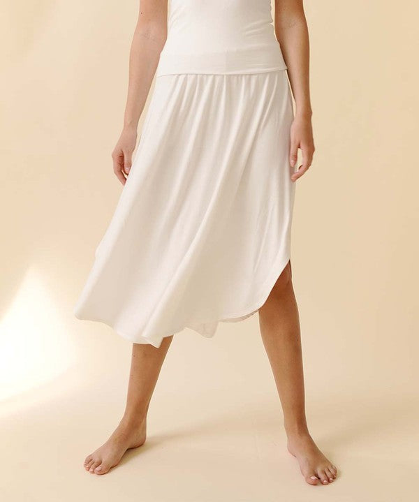 Women's Bamboo Maxi Skirt with Smocked Waist