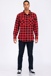 Men's Regular Fit Checker Plaid Flannel Shirt