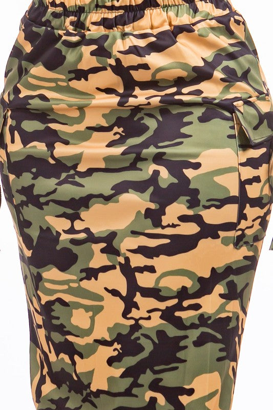 Women's Ruched Pencil Maxi Skirt with Elastic Waist