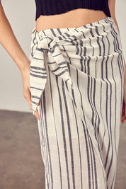 Women's Chic Stripe Overlap Skort