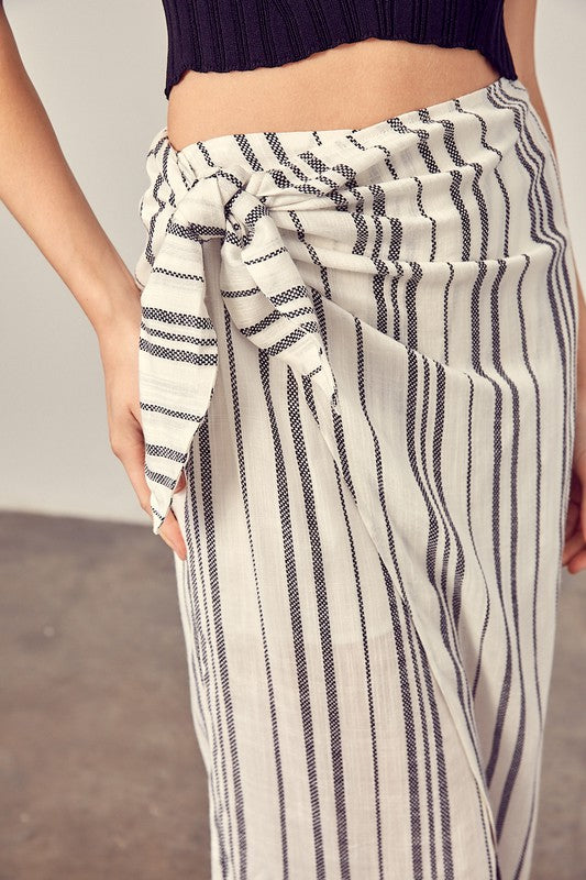Women's Chic Stripe Overlap Skort
