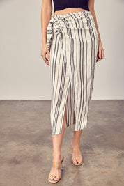 Women's Chic Stripe Overlap Skort