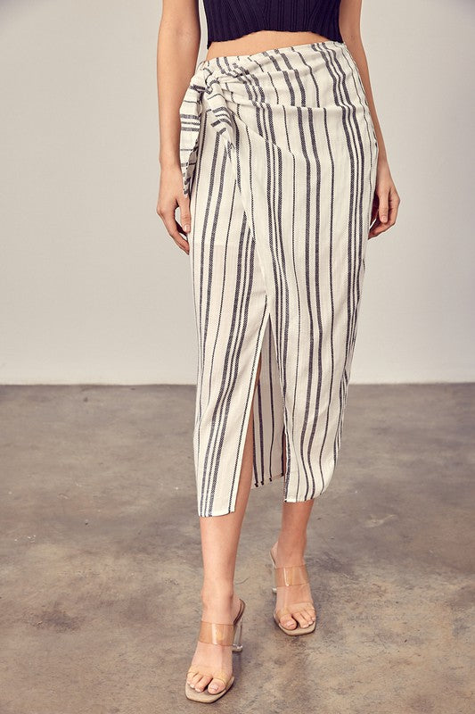 Women's Chic Stripe Overlap Skort