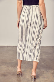 Women's Chic Stripe Overlap Skort
