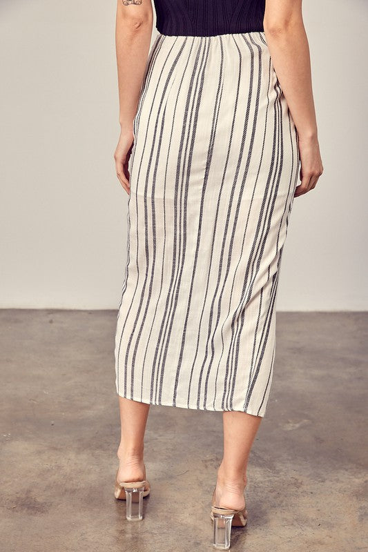 Women's Chic Stripe Overlap Skort