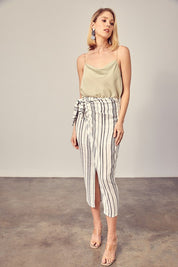 Women's Chic Stripe Overlap Skort