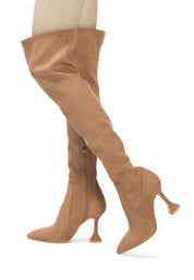 BRANDY OVER THE KNEE HIGH HEELED BOOTS