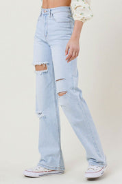 Distressed Wide Leg Jeans