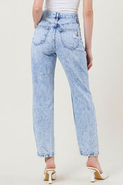 High Waisted Straight Leg in Vintage Acid Wash