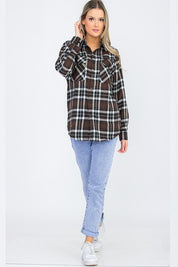 Women's Boyfriend Style Long Sleeve Flannel Shirt