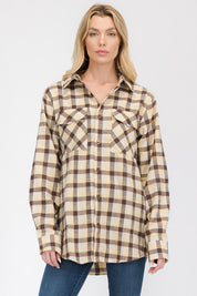 Women's Boyfriend Style Long Sleeve Flannel Shirt