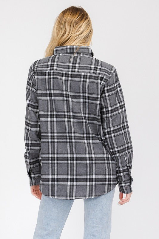 Women's Boyfriend Long Sleeve Flannel Shirt