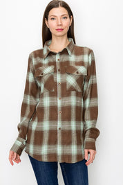 Women's Boyfriend Long Sleeve Flannel Shirt