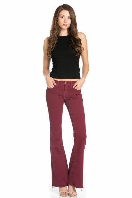 Women's Mid Rise Flare Bell Bottom Jeans