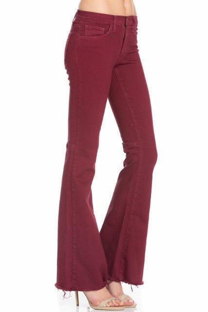 Women's Mid Rise Flare Bell Bottom Jeans