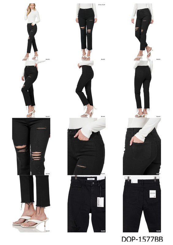 Women's Distressed Cropped Denim Jeans