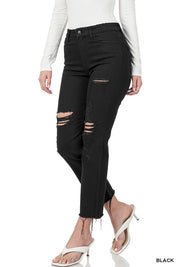 Women's Distressed Cropped Denim Jeans