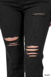 Women's Distressed Cropped Denim Jeans