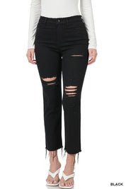 Women's Distressed Cropped Denim Jeans