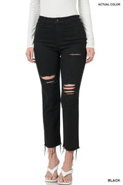 Women's Distressed Cropped Denim Jeans