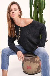 Women's Relaxed Fit Side Slit Sweater