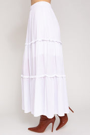 Women's Casual Loose Fit Tiered Midi Skirt