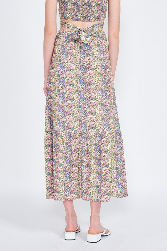 Women's Floral Button-Up Maxi Skirt