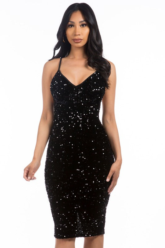 Women's Sexy Sleeveless Sequin Party Dress