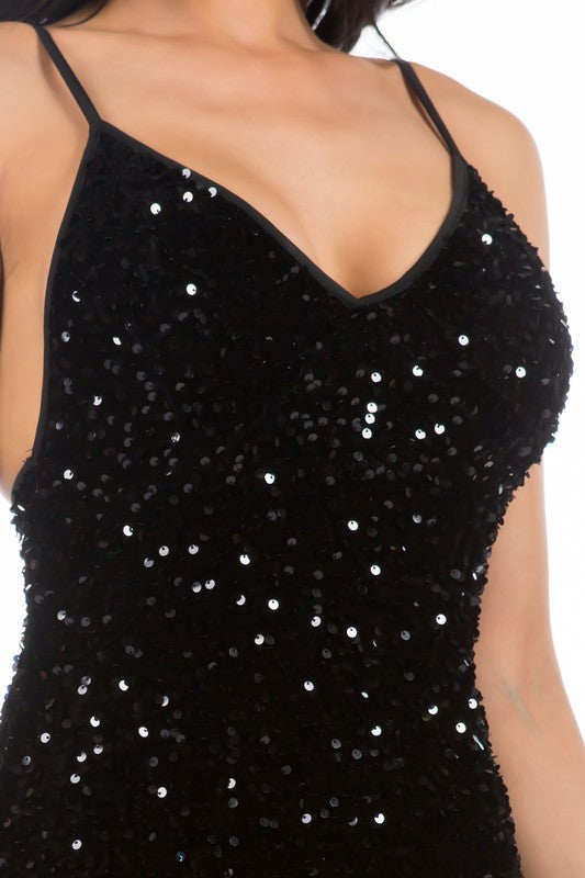 Women's Sexy Sleeveless Sequin Party Dress