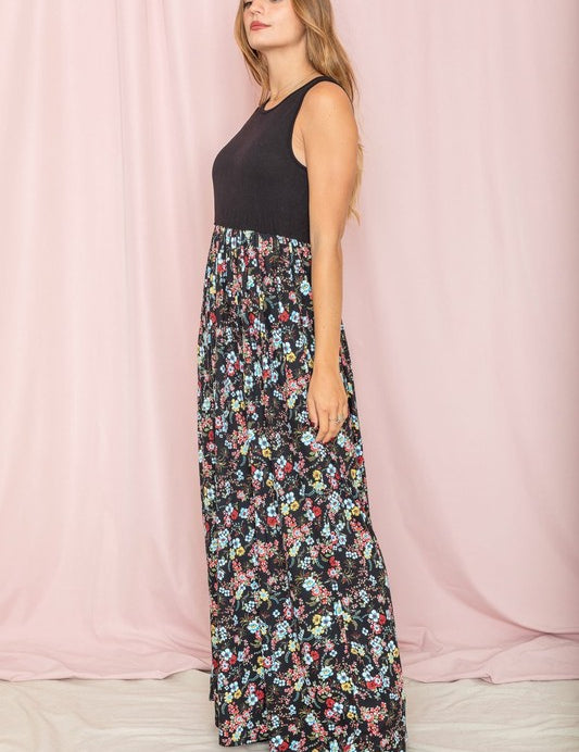 Sleeveless Floral Maxi Dress