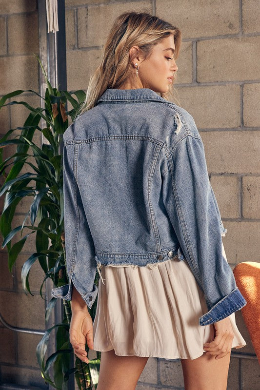 Women's Vibrant Relaxed Fit Denim Jacket