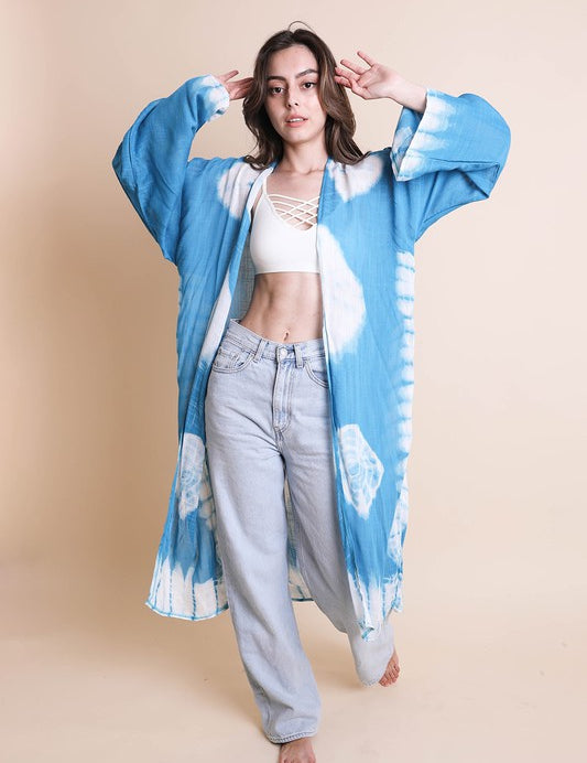 Women's Tie-Dye Longline Kimono