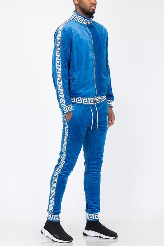 Women's Velour Track Set with Status Print