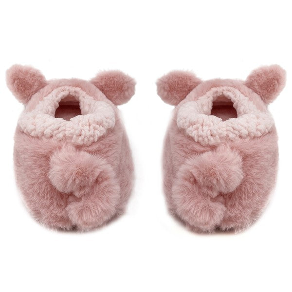 Women's Cozy Fluffy Animal Slippers - Pink