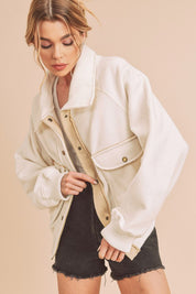 Women's Boxy Fit Cozy Bomber Jacket