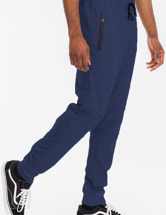 Men's Heathered Joggers with Elastic Waist and Pockets