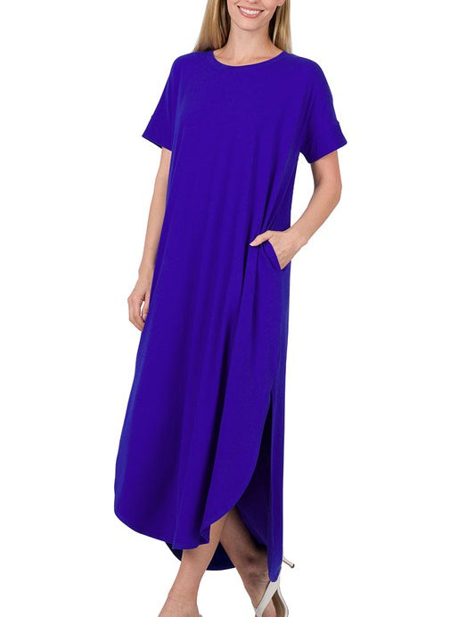 Brushed DTY Short Sleeve Maxi Dress