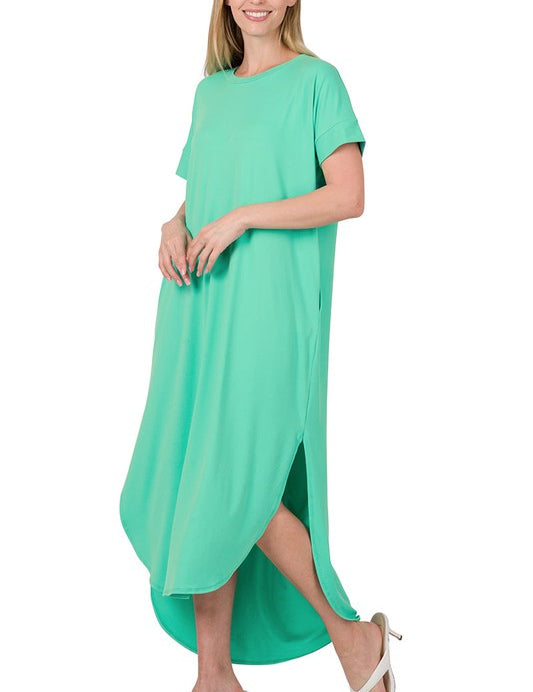 Brushed DTY Short Sleeve Maxi Dress