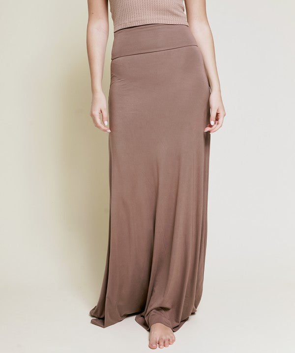 Women's Classic A-Shape Bamboo Maxi Skirt