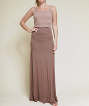 Women's Classic A-Shape Bamboo Maxi Skirt