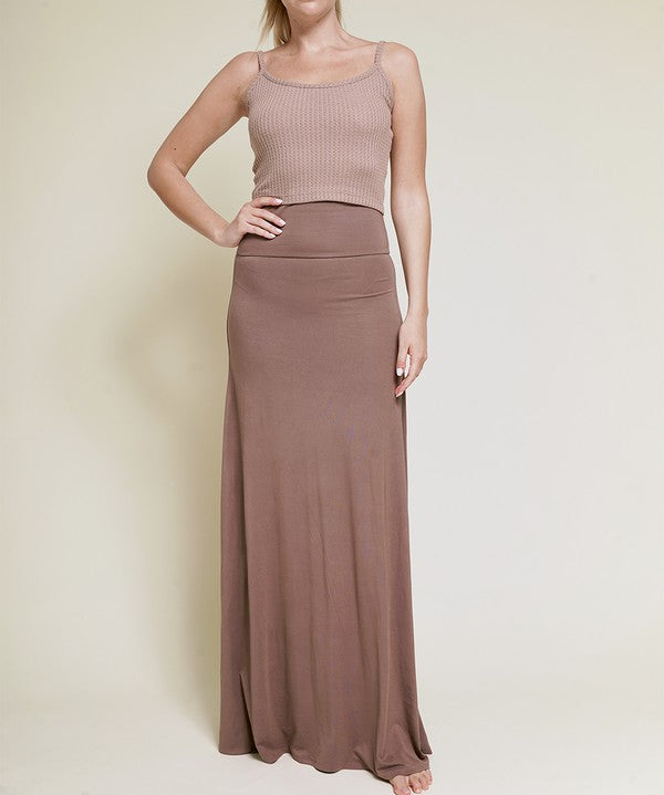 Women's Classic A-Shape Bamboo Maxi Skirt