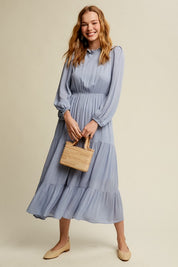 Women's Fitted Boho Maxi Woven Dress