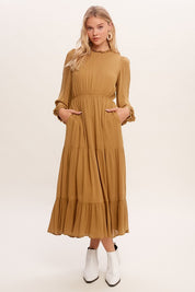 Women's Fitted Boho Maxi Woven Dress