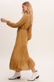 Women's Fitted Boho Maxi Woven Dress