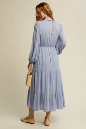 Women's Fitted Boho Maxi Woven Dress