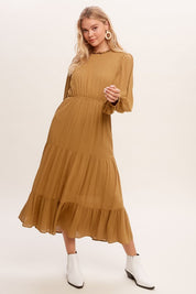 Women's Fitted Boho Maxi Woven Dress